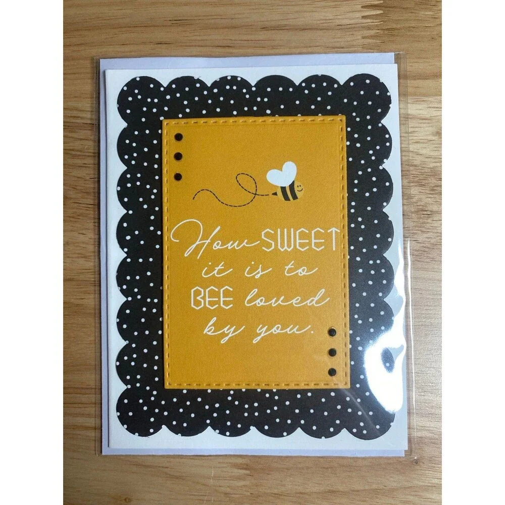 Bee Greeting Card – Handmade A2 Card – All Occasion Blank Card